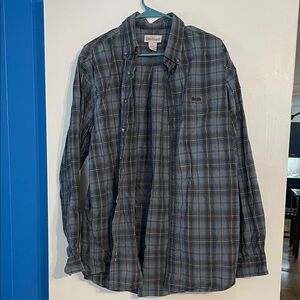 Carhartt Blue Plaid Dress Shirt